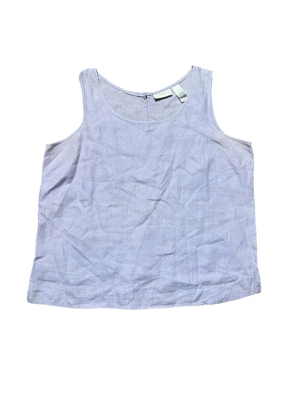 Liz Claiborne Lizsport Women's Lavender 100% Linen Sleeveless Tank Top Size XL